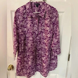 Roamans purple with white design‎ long sleeve